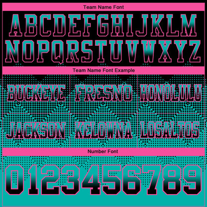 Custom Black Aqua-Pink Mesh Authentic Gradient Square Shape Flag Football Jersey - Sky-Custom
