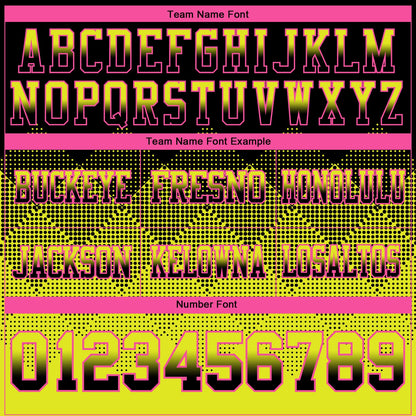 Custom Black Neon Yellow-Pink Mesh Authentic Gradient Square Shape Flag Football Jersey - Sky-Custom