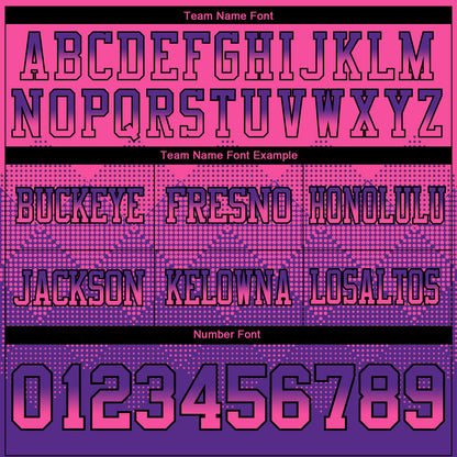 Custom Pink Purple-Black Mesh Authentic Gradient Square Shape Flag Football Jersey - Sky-Custom