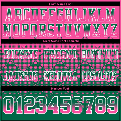 Custom Pink Kelly Green-White Mesh Authentic Gradient Square Shape Flag Football Jersey - Sky-Custom
