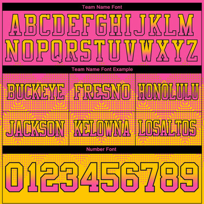 Custom Pink Yellow-Black Mesh Authentic Gradient Square Shape Flag Football Jersey - Sky-Custom