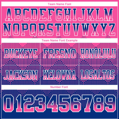 Custom Pink Royal-White Mesh Authentic Gradient Square Shape Flag Football Jersey - Sky-Custom