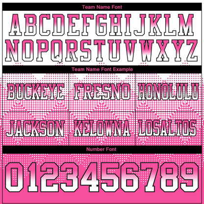 Custom White Pink-Black Mesh Authentic Gradient Square Shape Flag Football Jersey - Sky-Custom