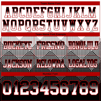 Custom White Black-Red Mesh Authentic Gradient Square Shape Flag Football Jersey - Sky-Custom