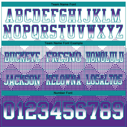 Custom White Purple-Teal Mesh Authentic Gradient Square Shape Flag Football Jersey - Sky-Custom