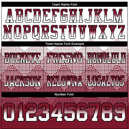 Custom White Crimson-Black Mesh Authentic Gradient Square Shape Flag Football Jersey - Sky-Custom