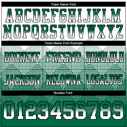 Custom White Kelly Green-Black Mesh Authentic Gradient Square Shape Flag Football Jersey - Sky-Custom