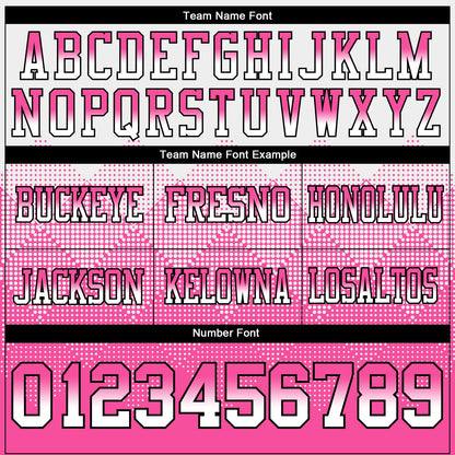 Custom White Hot Pink-Black Mesh Authentic Gradient Square Shape Flag Football Jersey - Sky-Custom