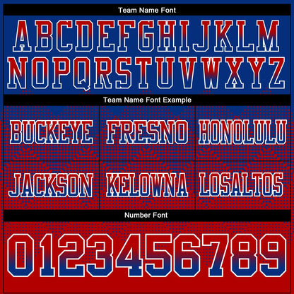 Custom Royal Red-White Mesh Authentic Gradient Square Shape Flag Football Jersey - Sky-Custom