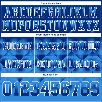 Custom Royal Powder Blue-White Mesh Authentic Gradient Square Shape Flag Football Jersey - Sky-Custom