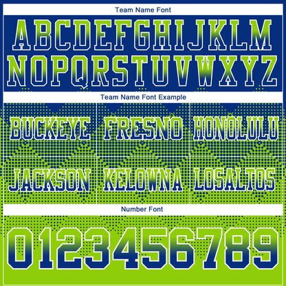 Custom Royal Neon Green-White Mesh Authentic Gradient Square Shape Flag Football Jersey - Sky-Custom