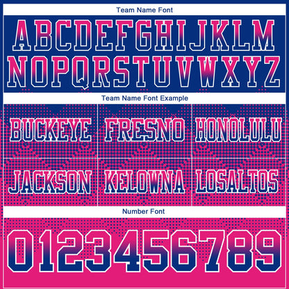 Custom Royal Hot Pink-White Mesh Authentic Gradient Square Shape Flag Football Jersey - Sky-Custom