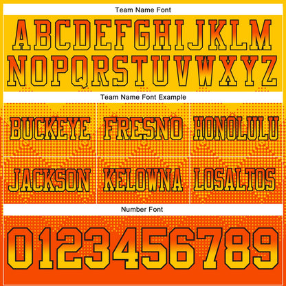 Custom Yellow Orange-Black Mesh Authentic Gradient Square Shape Flag Football Jersey - Sky-Custom