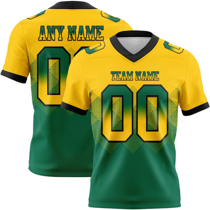 Custom Yellow Kelly Green-Black Mesh Authentic Gradient Square Shape Flag Football Jersey - Sky-Custom