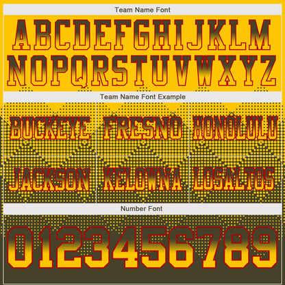 Custom Yellow Olive-Red Mesh Authentic Gradient Square Shape Flag Football Jersey - Sky-Custom