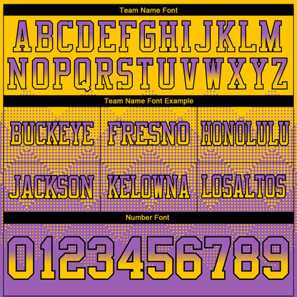 Custom Yellow Medium Purple-Black Mesh Authentic Gradient Square Shape Flag Football Jersey - Sky-Custom