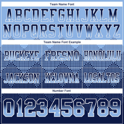 Custom Light Blue Navy-White Mesh Authentic Gradient Square Shape Flag Football Jersey - Sky-Custom