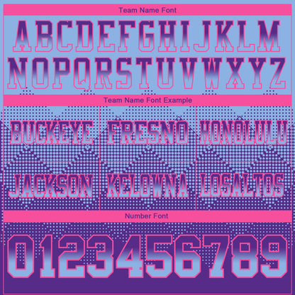 Custom Light Blue Purple-Pink Mesh Authentic Gradient Square Shape Flag Football Jersey - Sky-Custom