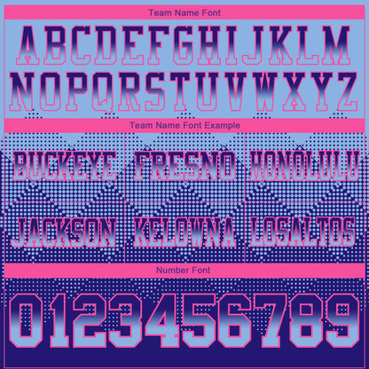 Custom Light Blue Dark Purple-Pink Mesh Authentic Gradient Square Shape Flag Football Jersey - Sky-Custom