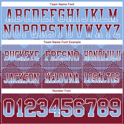 Custom Light Blue Crimson-White Mesh Authentic Gradient Square Shape Flag Football Jersey - Sky-Custom