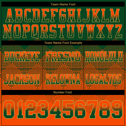 Custom Green Orange-Old Gold Mesh Authentic Gradient Square Shape Flag Football Jersey - Sky-Custom