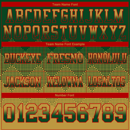 Custom Green Old Gold-Red Mesh Authentic Gradient Square Shape Flag Football Jersey - Sky-Custom