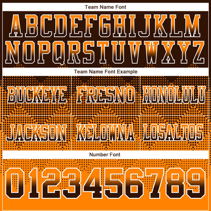 Custom Brown Orange-White Mesh Authentic Gradient Square Shape Flag Football Jersey - Sky-Custom