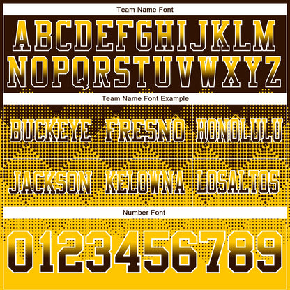 Custom Brown Yellow-White Mesh Authentic Gradient Square Shape Flag Football Jersey - Sky-Custom