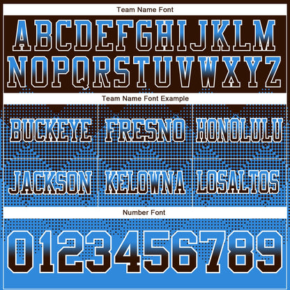 Custom Brown Powder Blue-White Mesh Authentic Gradient Square Shape Flag Football Jersey - Sky-Custom