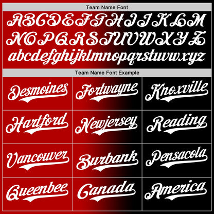 Custom Black White-Red Authentic Gradient Fashion Baseball Jersey - Sky-Custom
