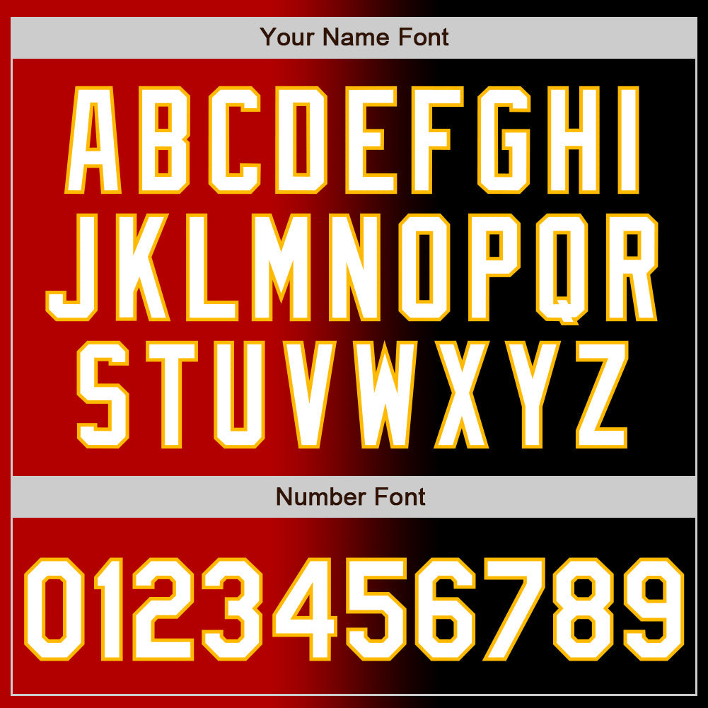 Custom Black White Red-Gold Authentic Gradient Fashion Baseball Jersey - Sky-Custom
