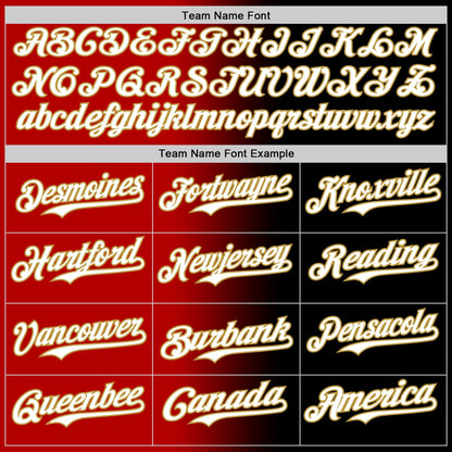 Custom Black White Red-Old Gold Authentic Gradient Fashion Baseball Jersey - Sky-Custom