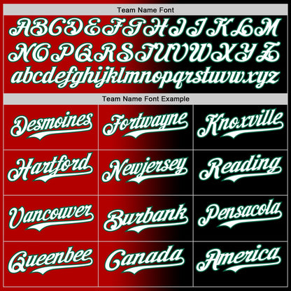 Custom Black White Red-Kelly Green Authentic Gradient Fashion Baseball Jersey - Sky-Custom