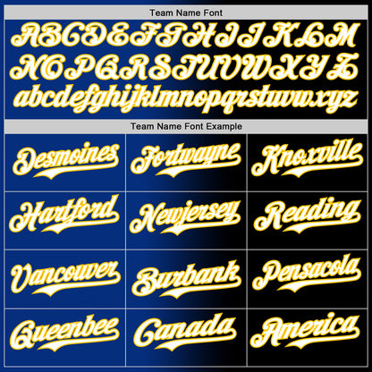 Custom Black White Royal-Yellow Authentic Gradient Fashion Baseball Jersey - Sky-Custom