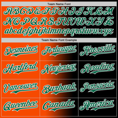 Custom Black Kelly Green Orange-White Authentic Gradient Fashion Baseball Jersey - Sky-Custom