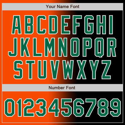 Custom Black Kelly Green Orange-White Authentic Gradient Fashion Baseball Jersey - Sky-Custom
