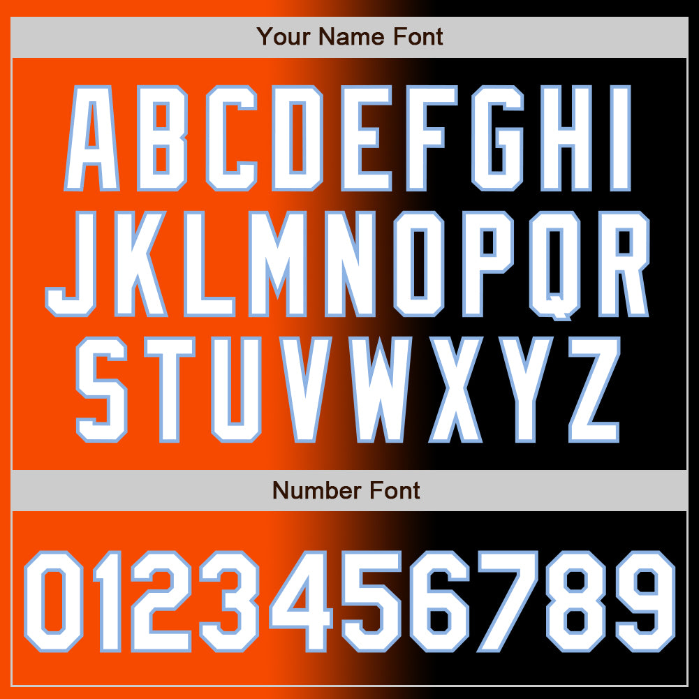 Custom Black White Orange-Light Blue Authentic Gradient Fashion Baseball Jersey - Sky-Custom
