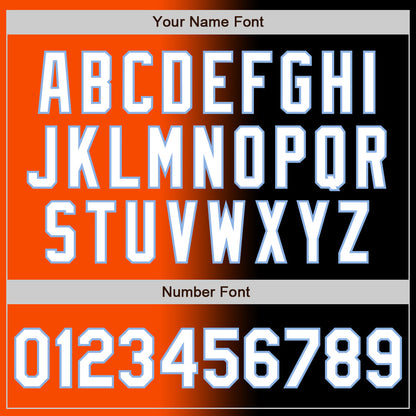 Custom Black White Orange-Light Blue Authentic Gradient Fashion Baseball Jersey - Sky-Custom