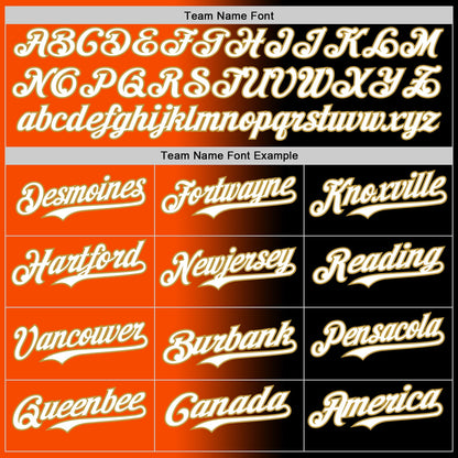 Custom Black White Orange-Old Gold Authentic Gradient Fashion Baseball Jersey - Sky-Custom