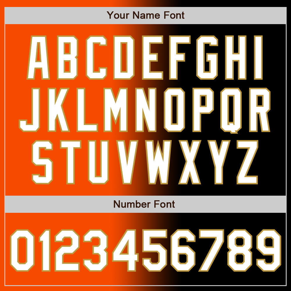 Custom Black White Orange-Old Gold Authentic Gradient Fashion Baseball Jersey - Sky-Custom