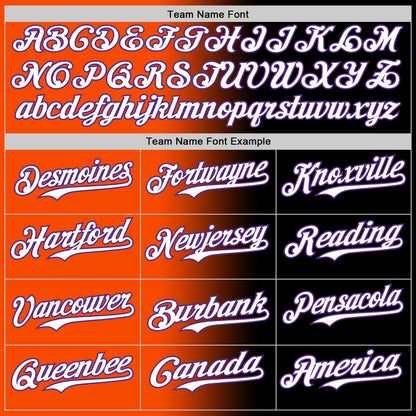 Custom Black White Orange-Purple Authentic Gradient Fashion Baseball Jersey - Sky-Custom
