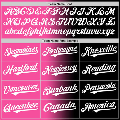 Custom Black White-Pink Authentic Gradient Fashion Baseball Jersey - Sky-Custom