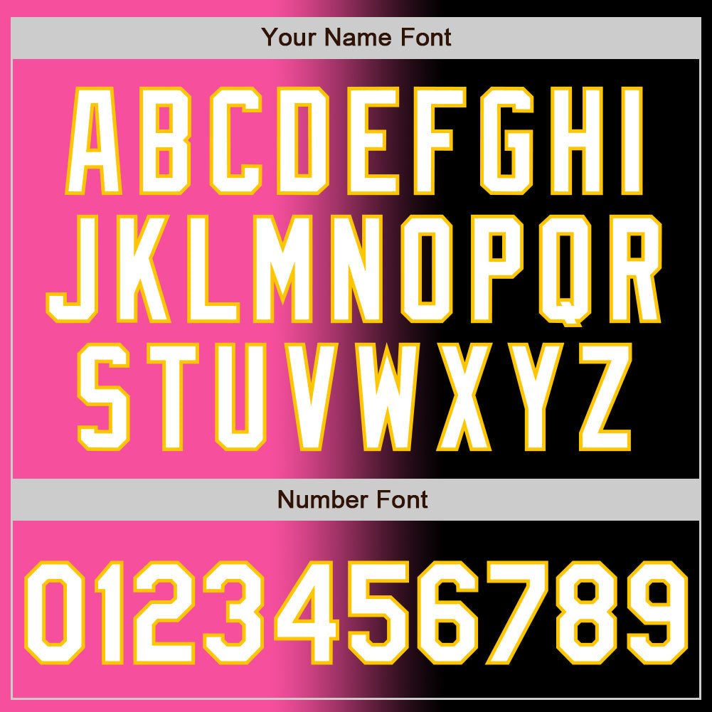 Custom Black White Pink-Yellow Authentic Gradient Fashion Baseball Jersey - Sky-Custom