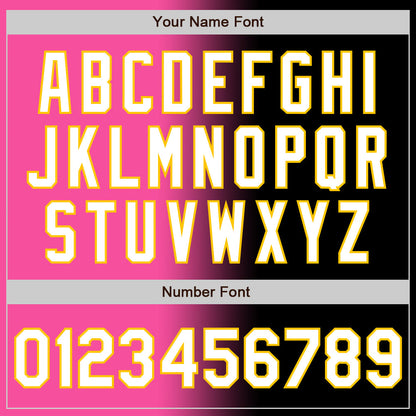 Custom Black White Pink-Yellow Authentic Gradient Fashion Baseball Jersey - Sky-Custom