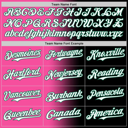 Custom Black White Pink-Kelly Green Authentic Gradient Fashion Baseball Jersey - Sky-Custom