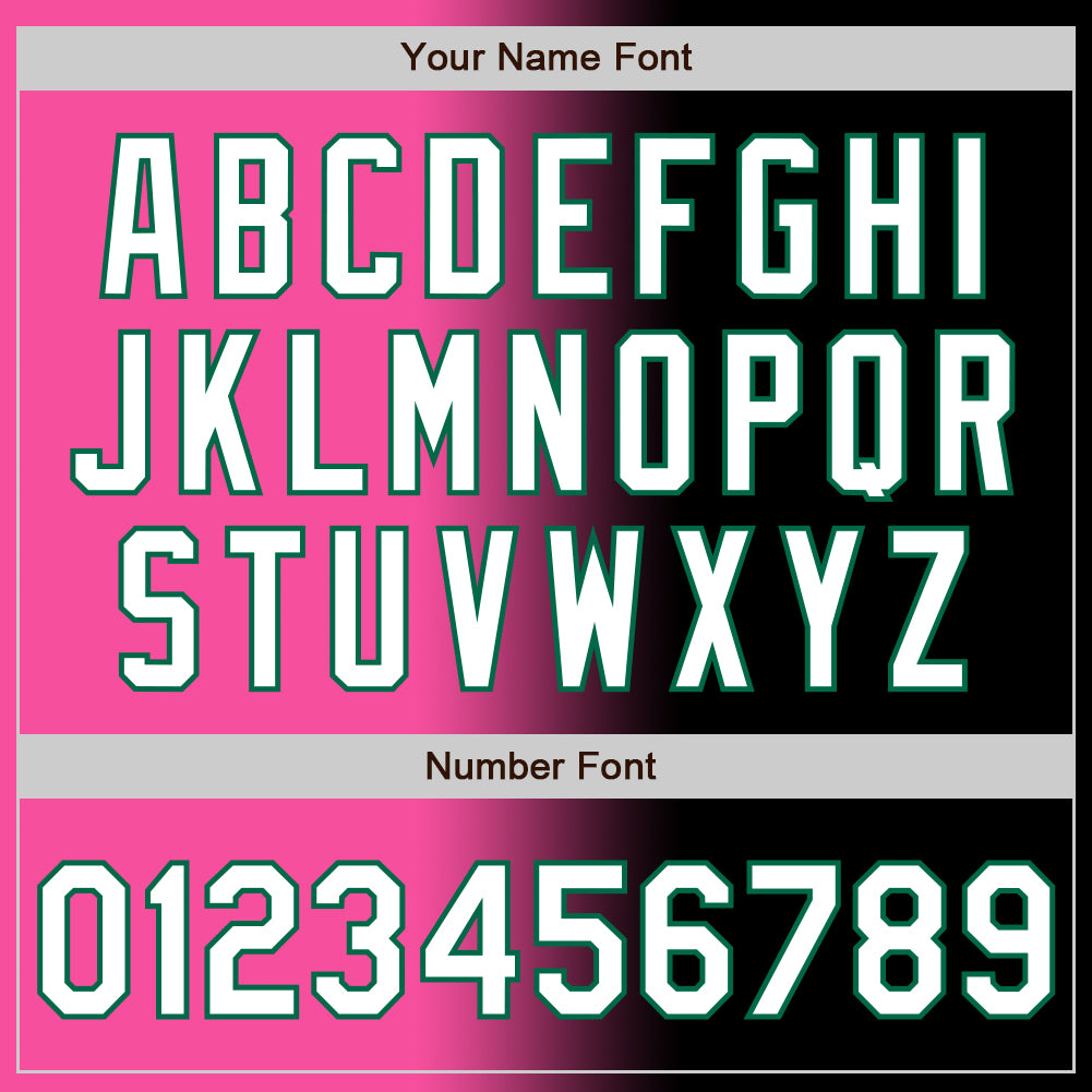 Custom Black White Pink-Kelly Green Authentic Gradient Fashion Baseball Jersey - Sky-Custom