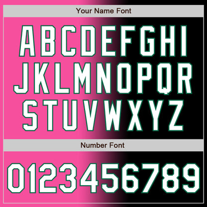 Custom Black White Pink-Kelly Green Authentic Gradient Fashion Baseball Jersey - Sky-Custom