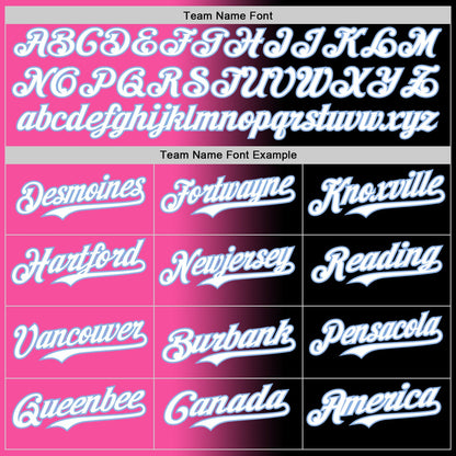 Custom Black White Pink-Light Blue Authentic Gradient Fashion Baseball Jersey - Sky-Custom