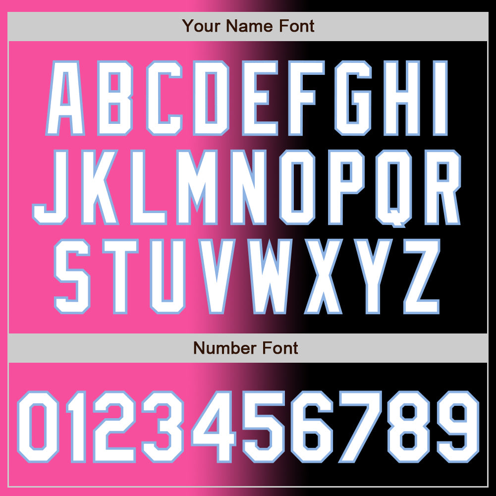 Custom Black White Pink-Light Blue Authentic Gradient Fashion Baseball Jersey - Sky-Custom