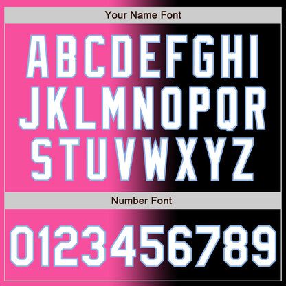 Custom Black White Pink-Light Blue Authentic Gradient Fashion Baseball Jersey - Sky-Custom